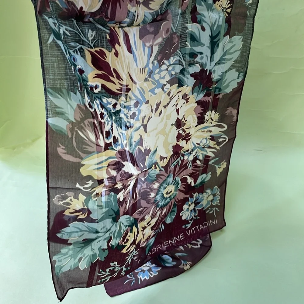 Vintage multicolored Adrienne Vittadini silk scarf